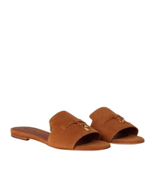 Loro Piana Brown Summer Charms Sandals