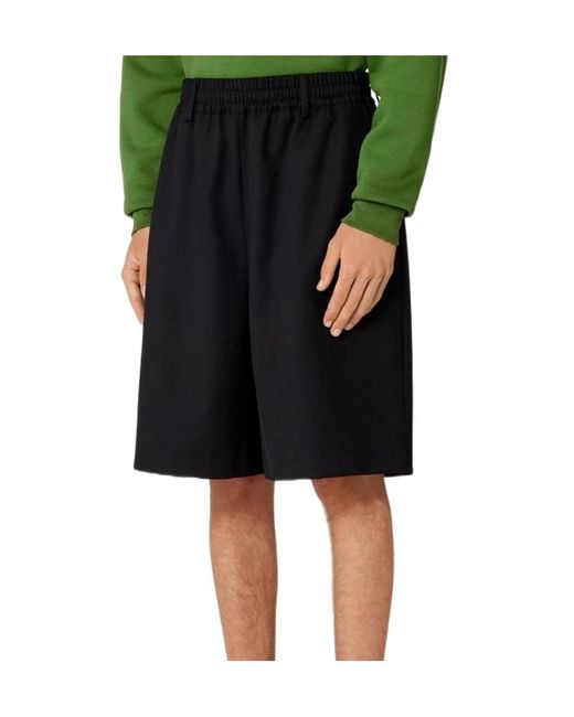 AMI Black Ami De Coeur Knee-Length Track Shorts for men