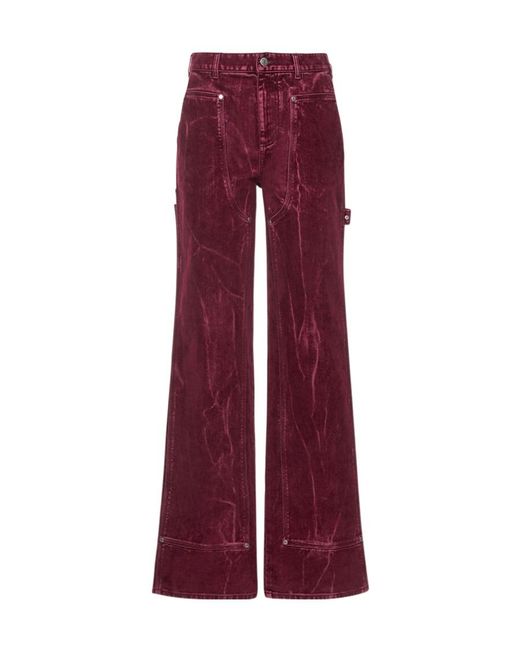 Stella McCartney Red Velvet Straight Leg Jeans