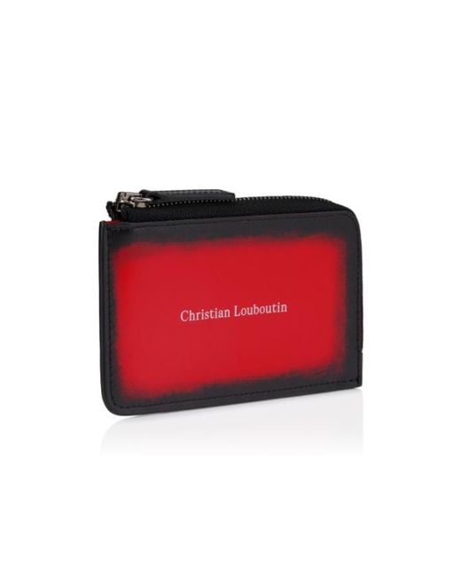 Christian Louboutin Red Canopy Gradient-Effect Zipped Card Holder for men