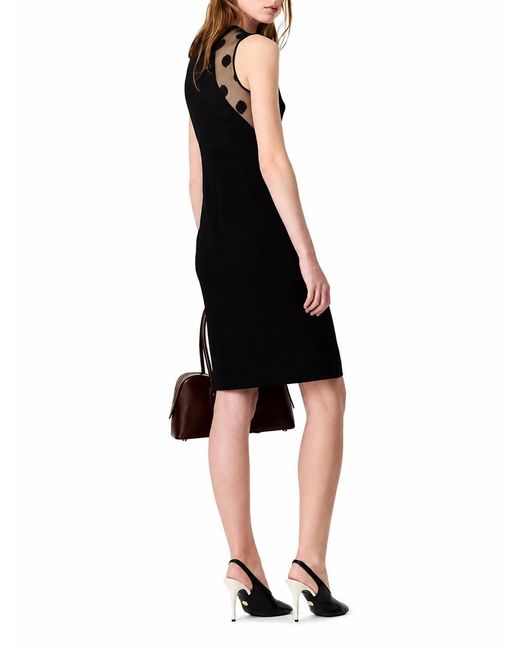 Stella McCartney Black Polka-Dot Mesh-Panel Mini Dress