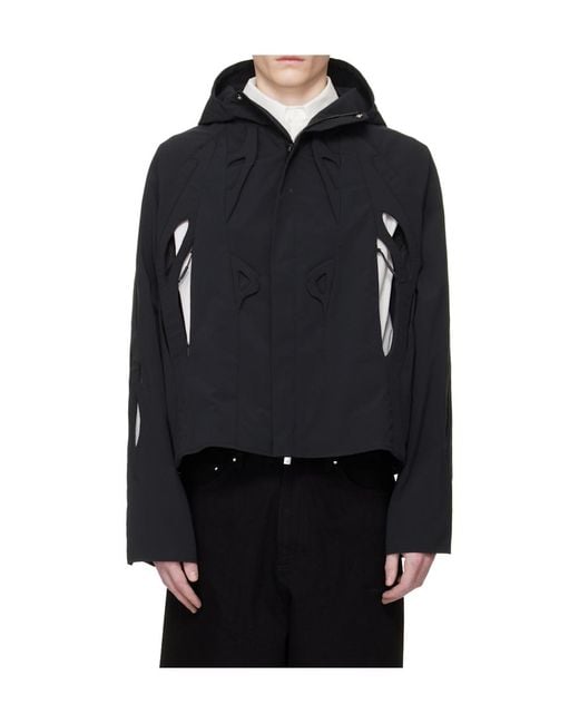 HELIOT EMIL Black Hooded Casual Jacket for men