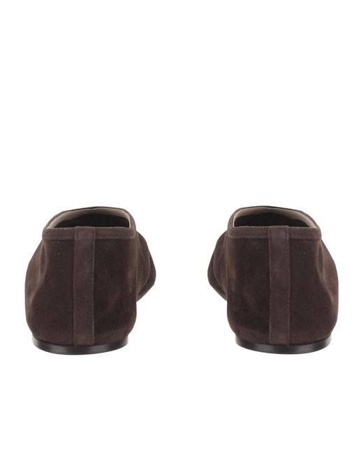 Le Monde Beryl Brown Suede Tapered-Toe Slippers
