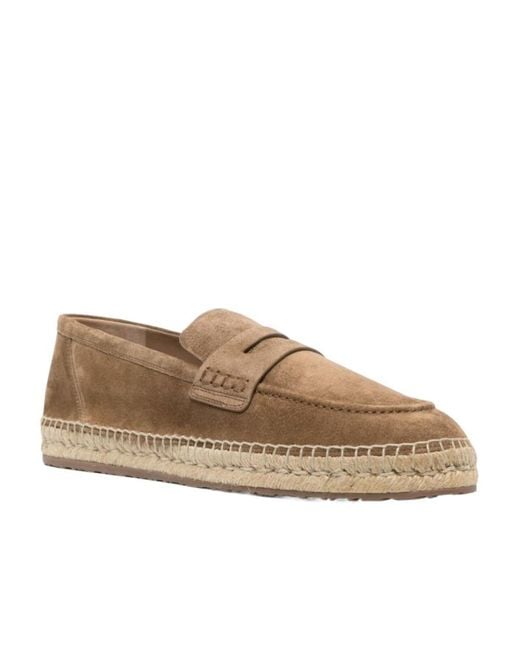 Gianvito Rossi Brown Round-Toe Suede Espadrilles for men