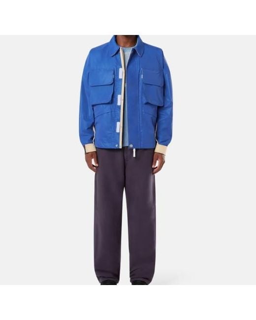 Stone Island Blue Marina Plated Reflective Jacket for men