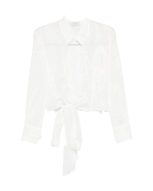 Mazzarelli White Long-Sleeved Shirt