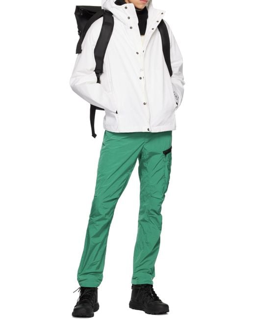 C P Company Green Logo-Patch Hooded Jacket for men