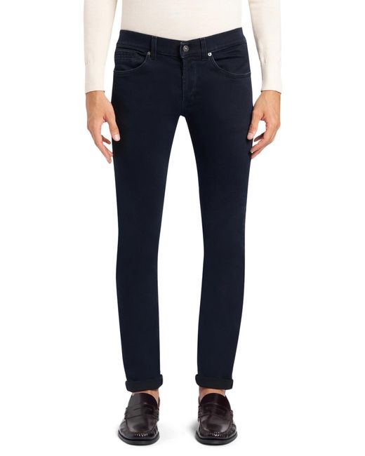 Dondup Blue Rolled-Up-Hem Trousers for men