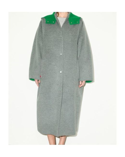 MAX&Co. Gray Oversized Double-Woven Wool Coat