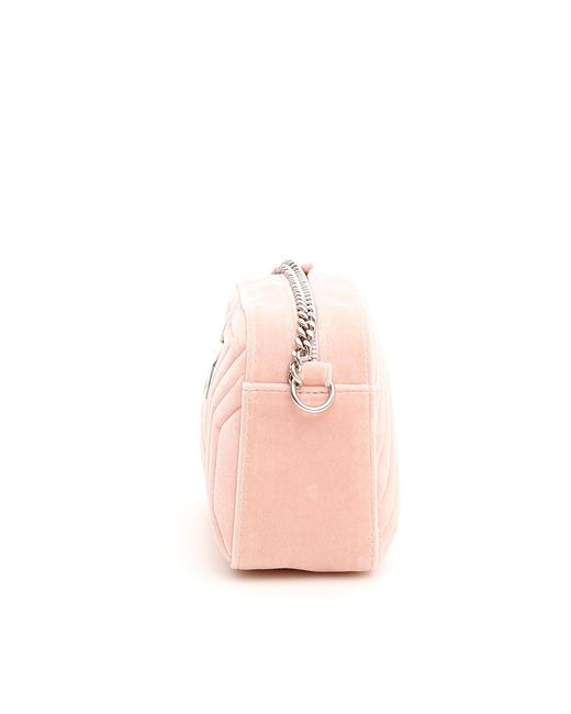 Stella McCartney Pink Velvet Crossbody Bag