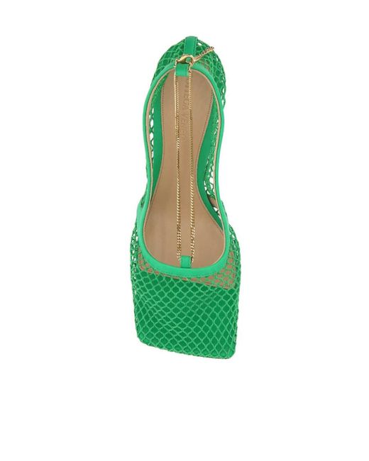 Bottega Veneta Green Stretch Leather Pump