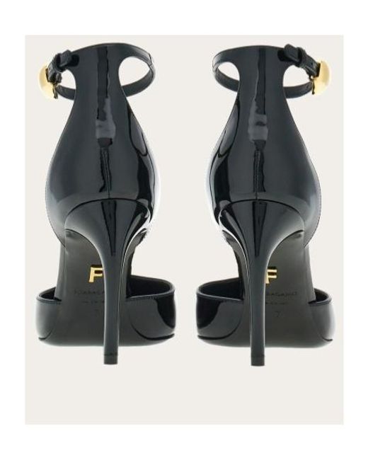 Ferragamo White Ferragamo T-Strap Pointed-Toe Pumps