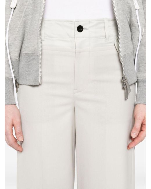 Sacai White Adjustable-Waist Flap-Pocket Trousers