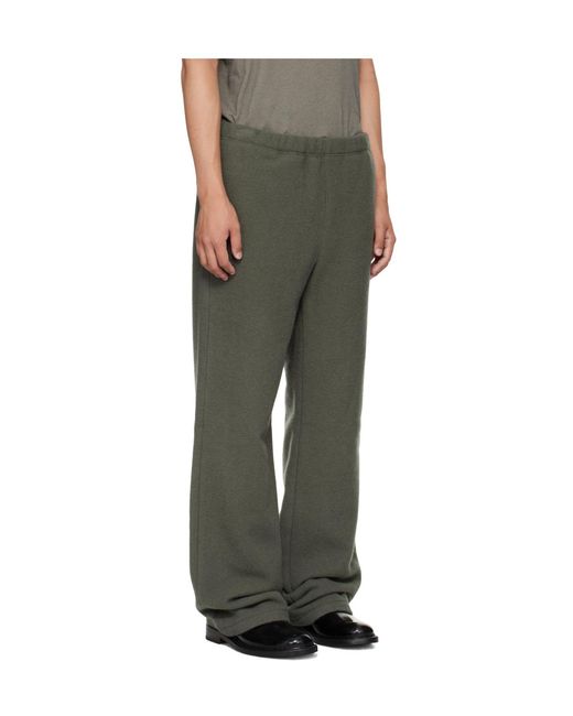Rier Green Wool Fleece Casual Pants for men