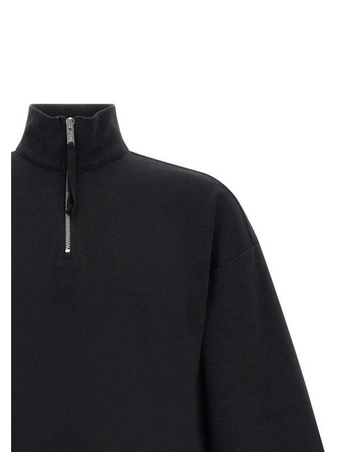Thom Krom Black Ms 196 Oversized Half-Zip Sweatshirt for men