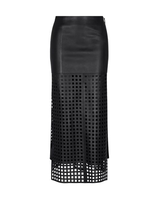 Emporio Armani Black Polygon Capsule Collection Midi Skirt