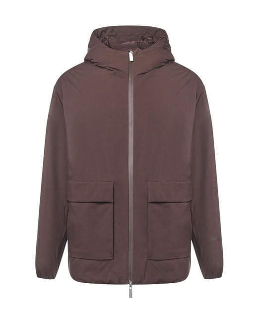 Herno Purple Laminar Hooded Zip-Up Coat for men