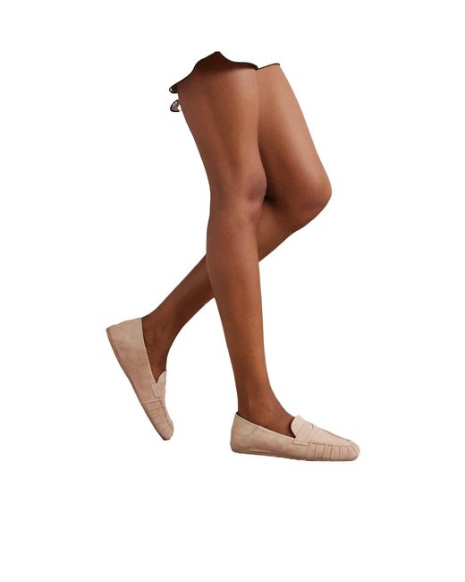 Stuart Weitzman Pink Brooks Collapsible-Heel Suede Loafers