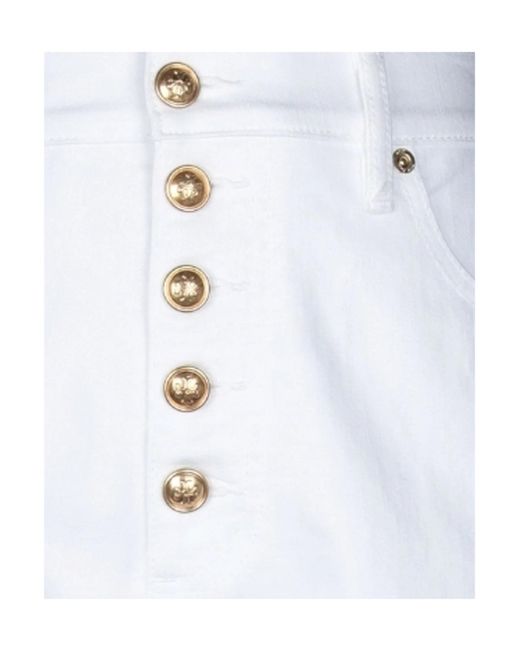 Tory Burch White High-Waisted Straight-Leg Jeans