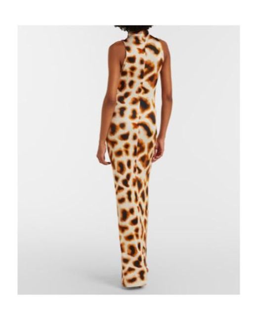 Christopher Esber Metallic Animal-Print Maxi Dress