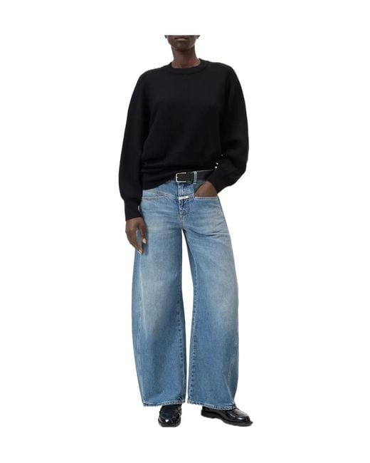 Closed Black Long-Sleeve Crew-Neck Sweater