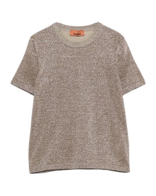 Missoni Gray Metallic Short-Sleeve T-Shirt