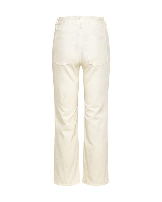 Jil Sander White Buttoned Straight Leg Jeans