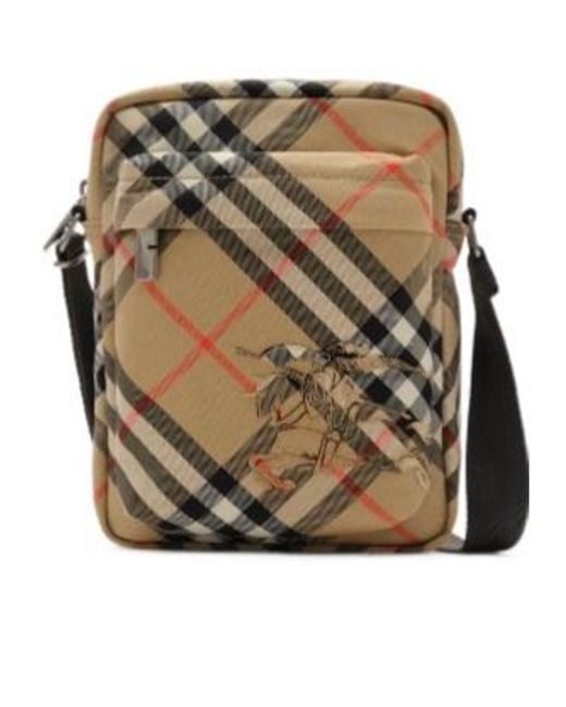 Burberry Green Checked Messenger Bag for men