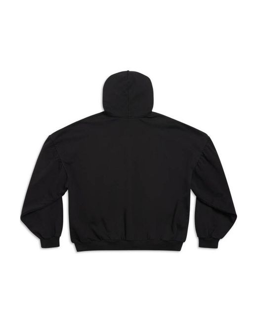 Balenciaga Blue Flip Logo Printed Hoodie for men