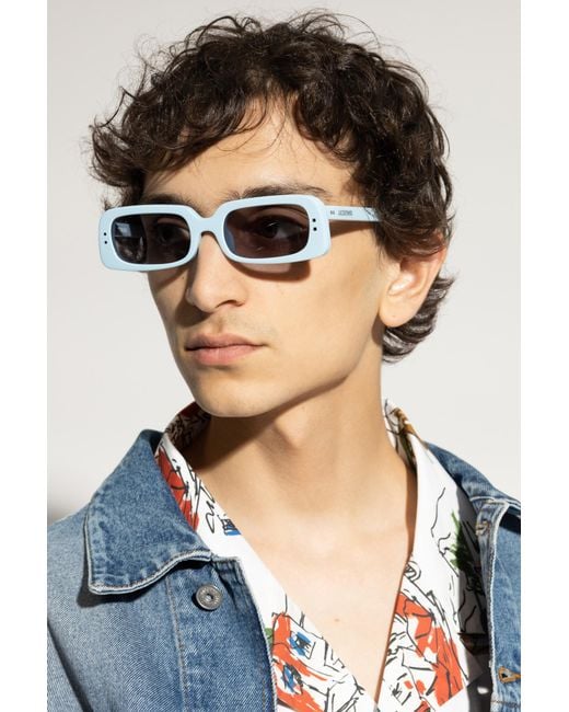 Jacquemus White Logo Sunglasses for men