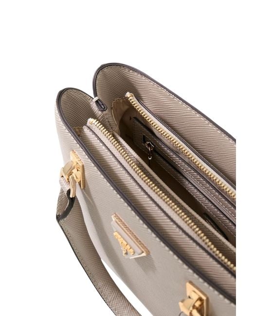 Guess Natural Logo Zipper Tote Bag