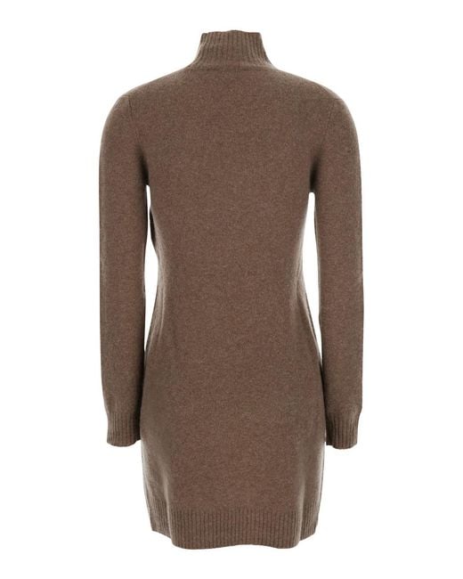 Max Mara Brown Stretch Cashmere Yarn Dress