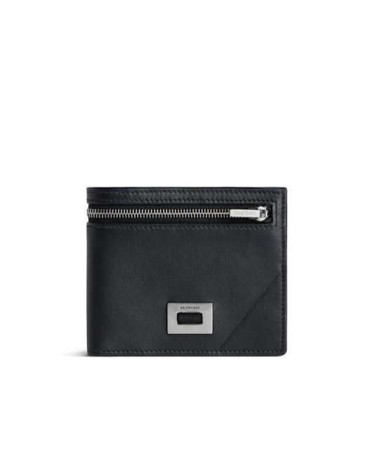 Balenciaga Black Rodeo Zip-Detailed Folded Wallet for men