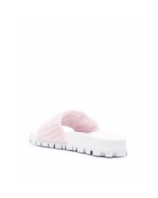Miu Miu White Logo Flip-Flops