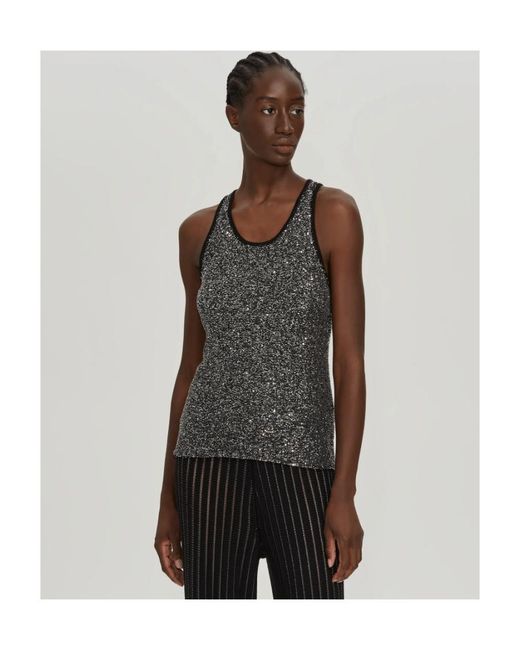 Fabiana Filippi Gray Sleeveless Tops