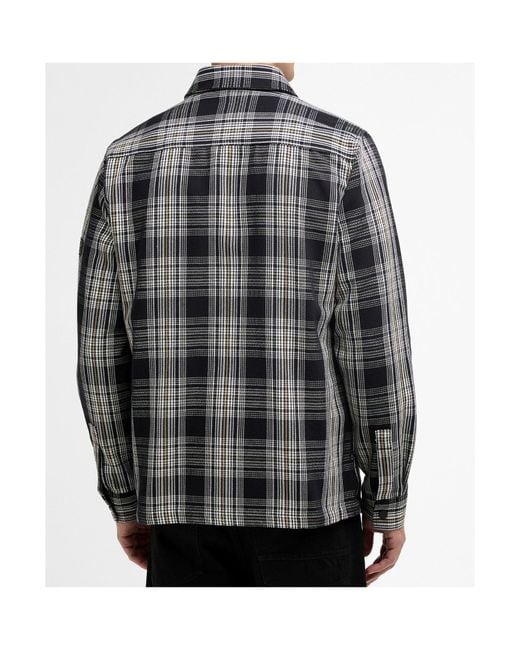 Barbour Gray Seafield Long-Sleeve Shirt Jacket for men