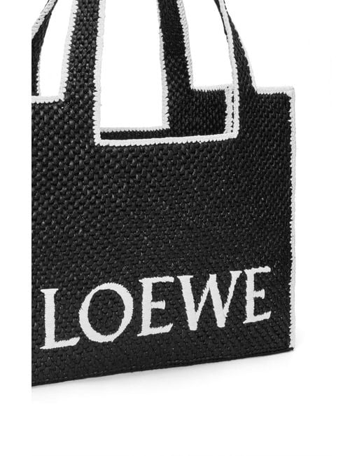 Loewe Black Logo Embroidered Large Tote Bag