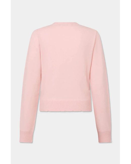 DSquared² Pink Signature Destroyed Knit Pullover