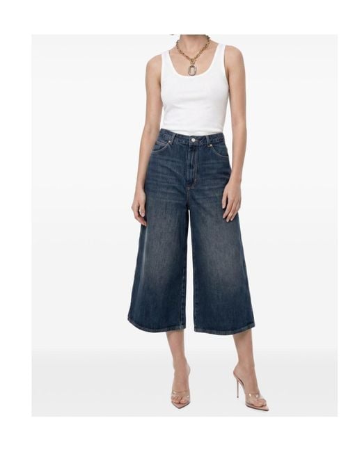 Soeur Blue Faded-Detail Denim Shorts