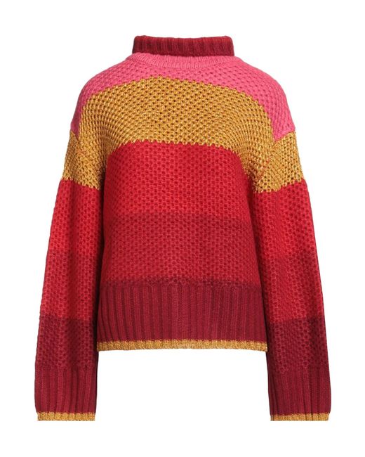 Farm Rio Red Striped Polo Neck