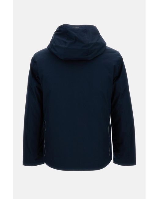 Woolrich Gray Hooded Quilted Jacket for men