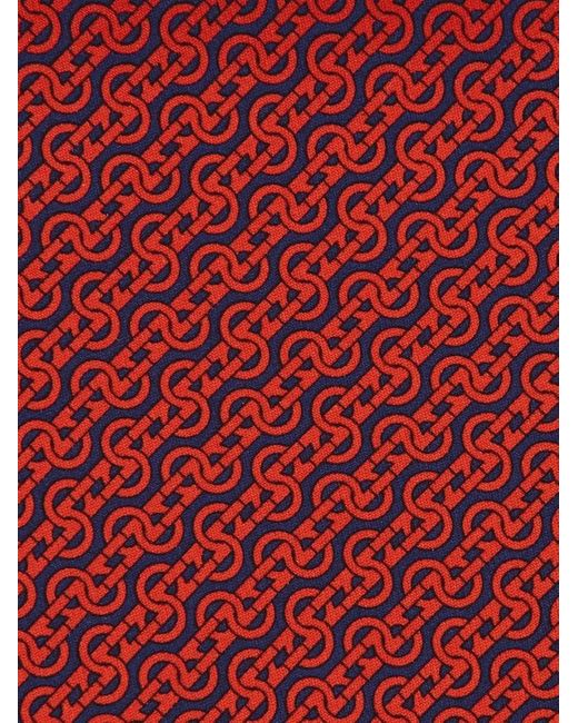 Ferragamo Red Printed Tie for men