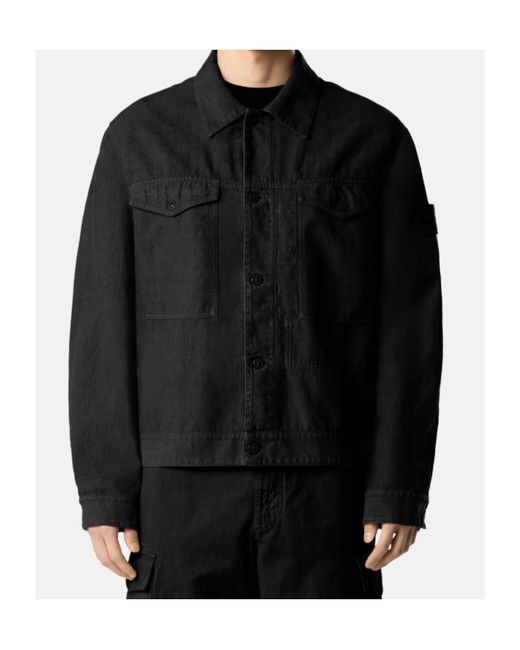 Stone Island Black Coach Jacket With Anti-Drop for men