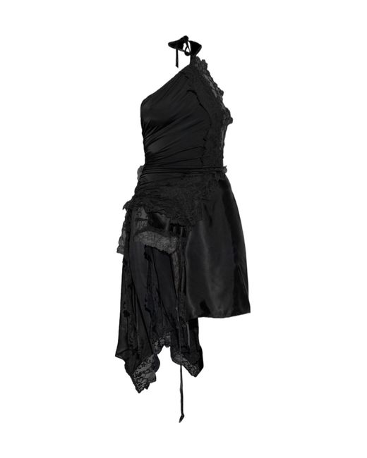 Vetements Black Lace-Detailed Asymmetric Dress