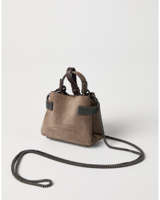 Brunello Cucinelli White Small Essence Tote Bag