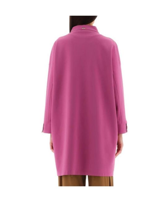 Herno Pink High-Neck Concealed-Fastening Coat