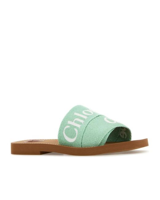 Chloé Green Chloé Woody Flat Sandals