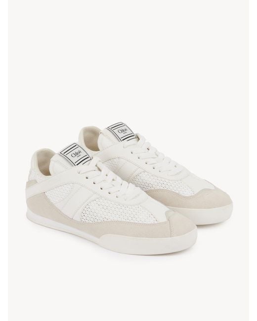 Chloé White Chloé Kick Mesh Panel Sneakers