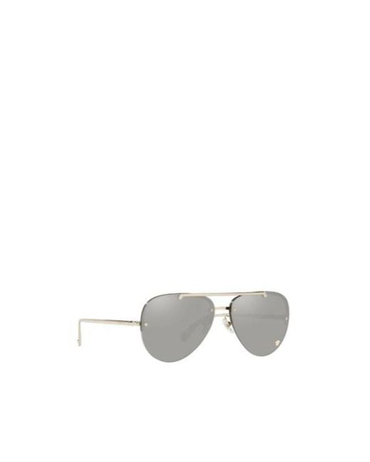 Versace White Eyewear Pilot Frame Sunglasses