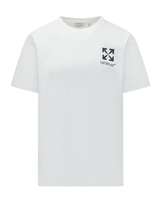 Off-White c/o Virgil Abloh White Logo Printed Crewneck T-Shirt for men